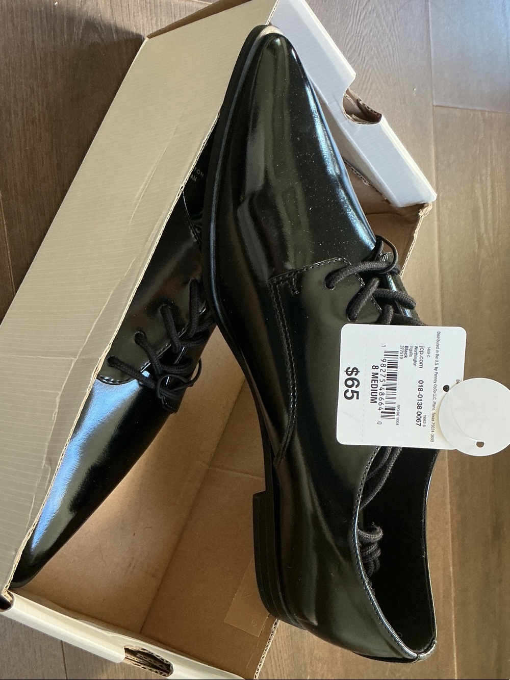Mossimo Supply Co. Men's Black Patent Lace-Up Derby Shoes